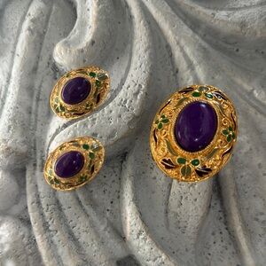 Vintage Brooch and Earing Set